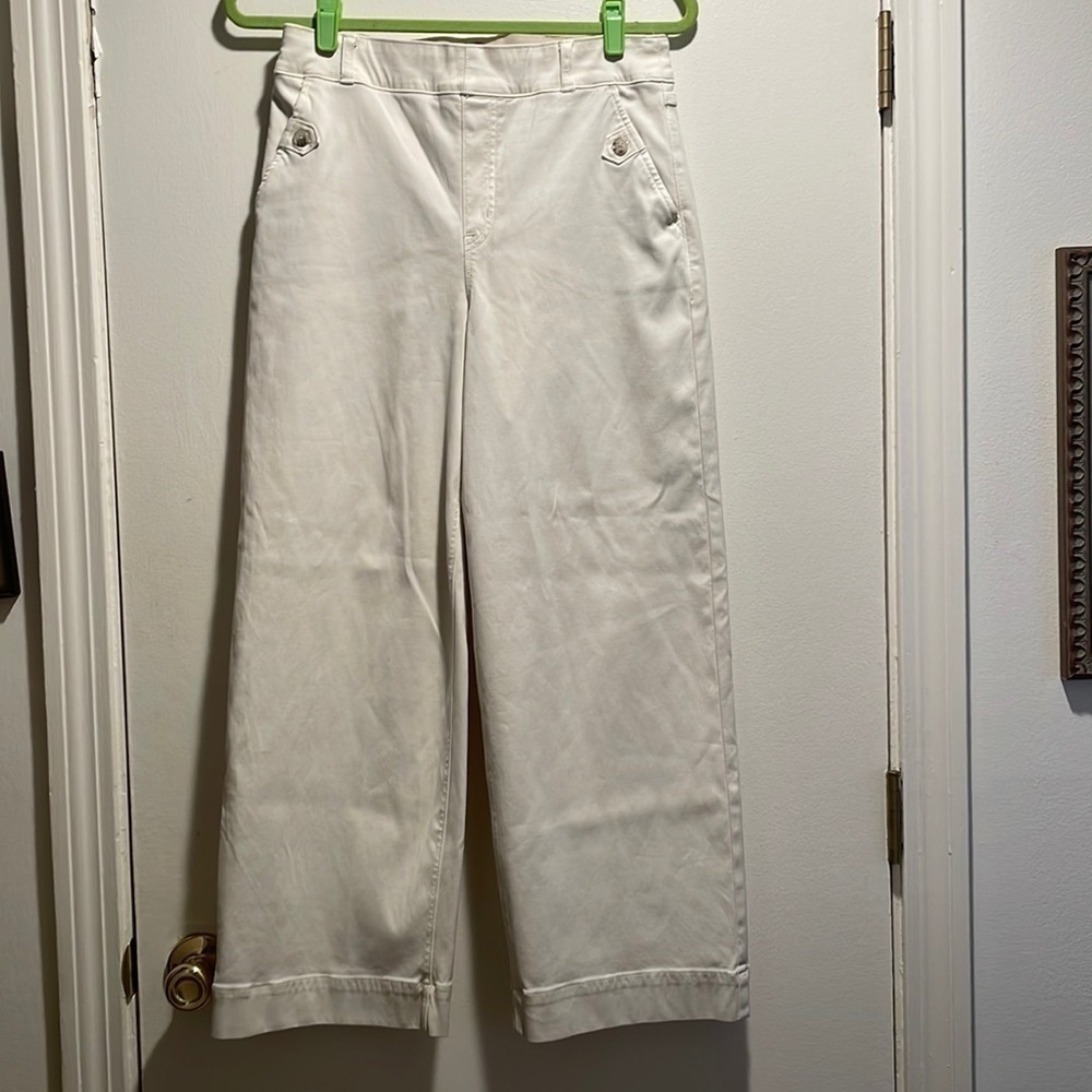 Spanx Classic White Crop Casual Pocket Pants Size M